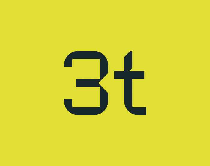 Bold black text "3t" on a bright yellow background, exuding an energetic vibe reminiscent of rigorous training environments.