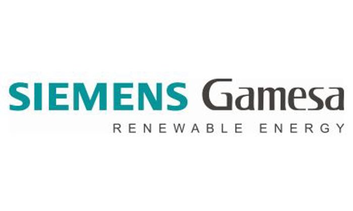 Siemens Gamesa Renewable Energy logo with company name in teal and black text on a white background.